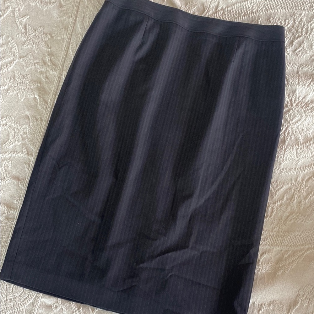 Pencil skirt micro dot pinstripe Semantiks size 8 dark blue/black